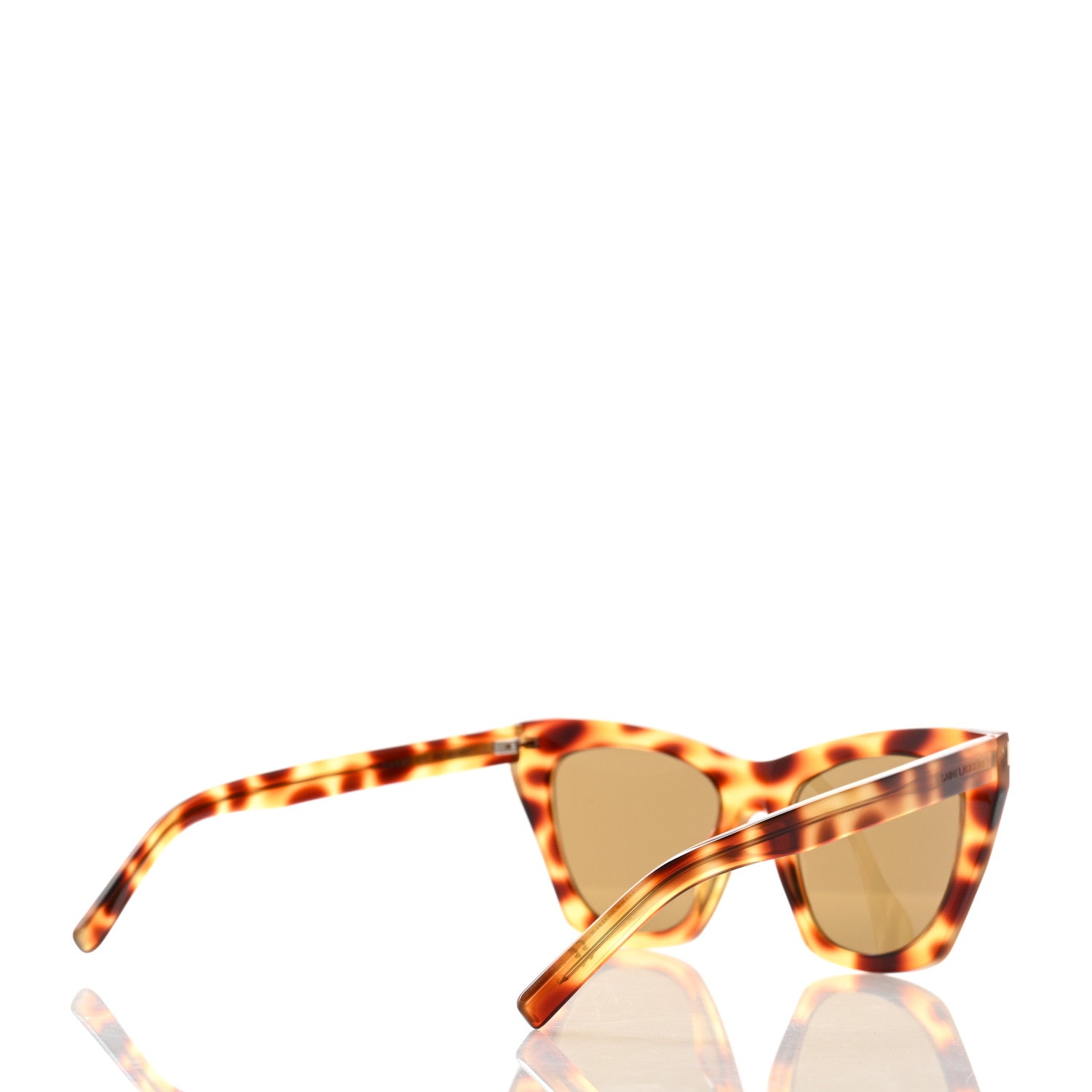 Saint Laurent New Wave SL214 Kate Cat Eye Sunglasses Havana Brown 4 of 8