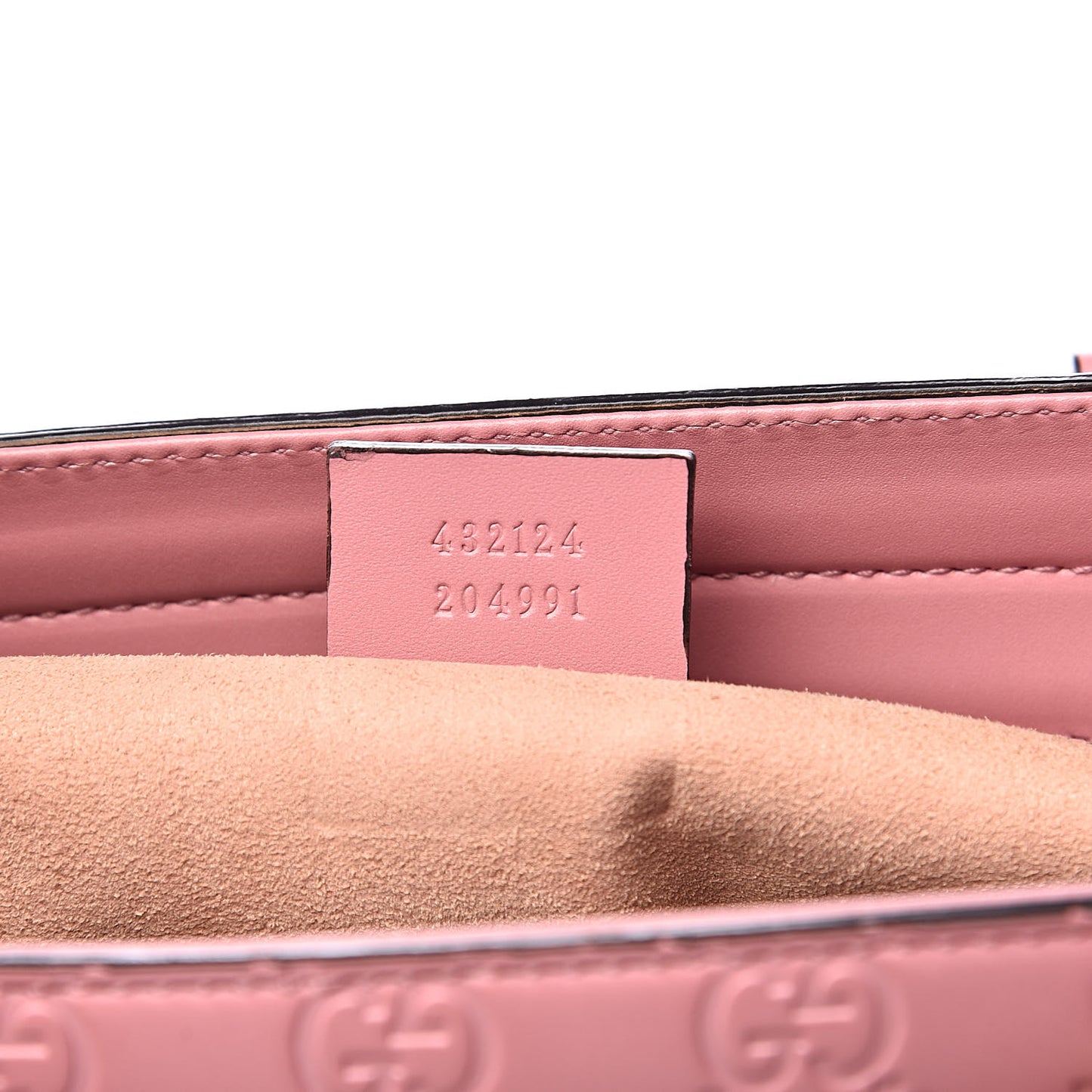 Guccissima Signature Small Zippered Bucket Tote Rose Baby Candy