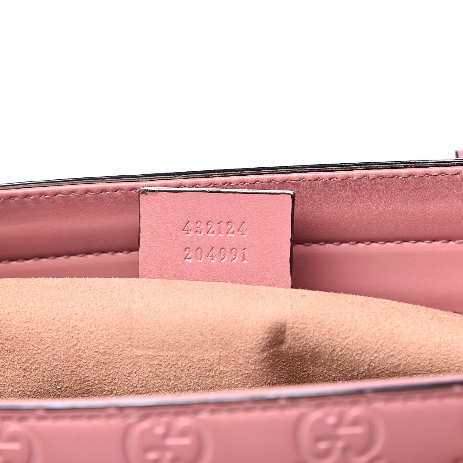 Gucci Guccissima Signature Small Zippered Bucket Tote Rose Baby Candy 7 of 10