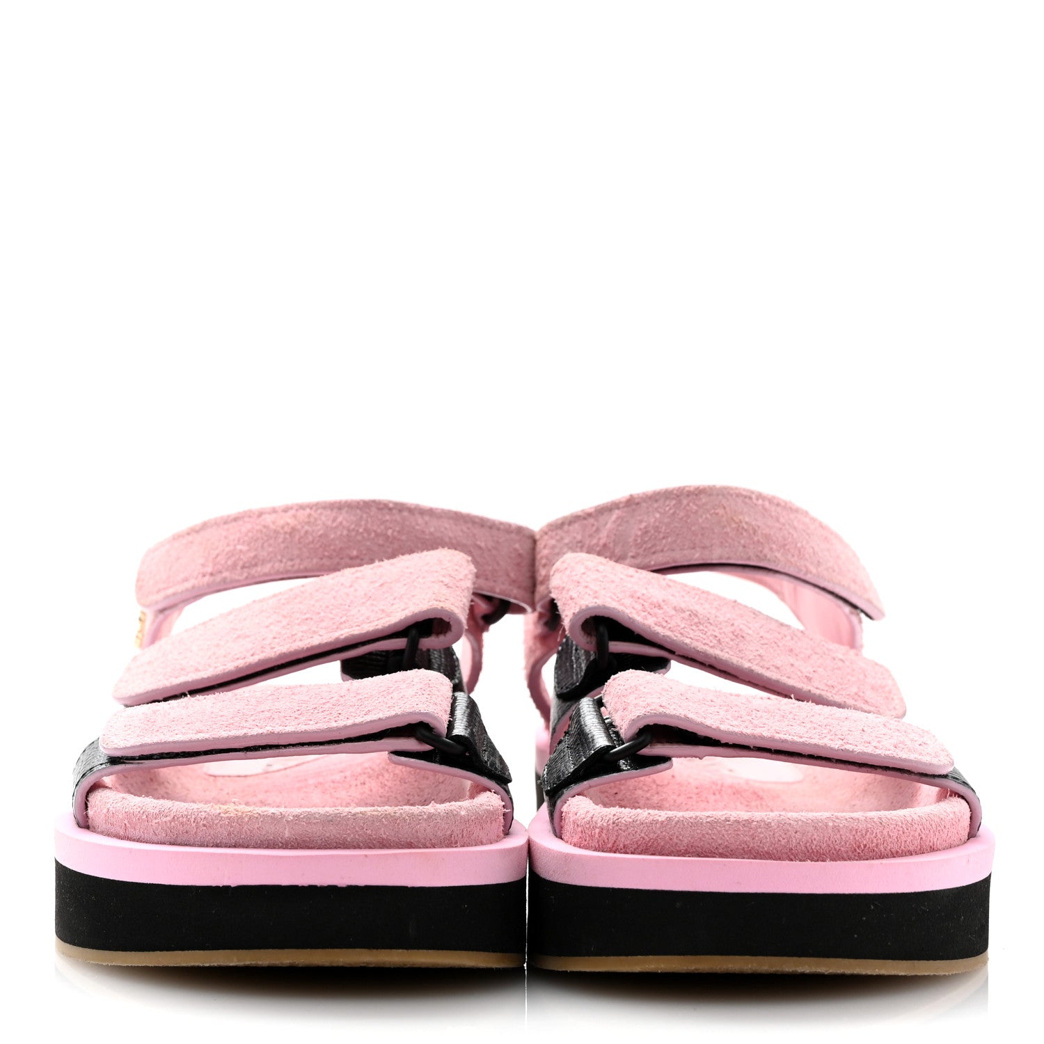 Chanel Suede Calfskin Velcro Flat Sandals 39 Light Pink 3 of 13