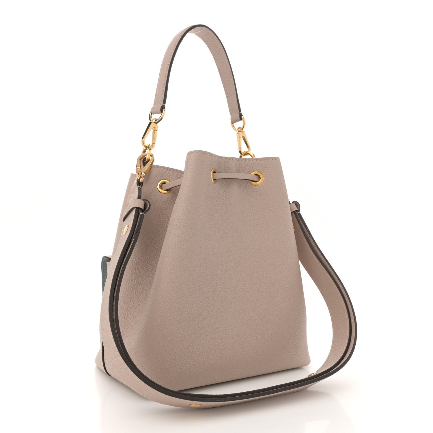 Louis Vuitton Calfskin Lockme Bucket MM Greige 3 of 9