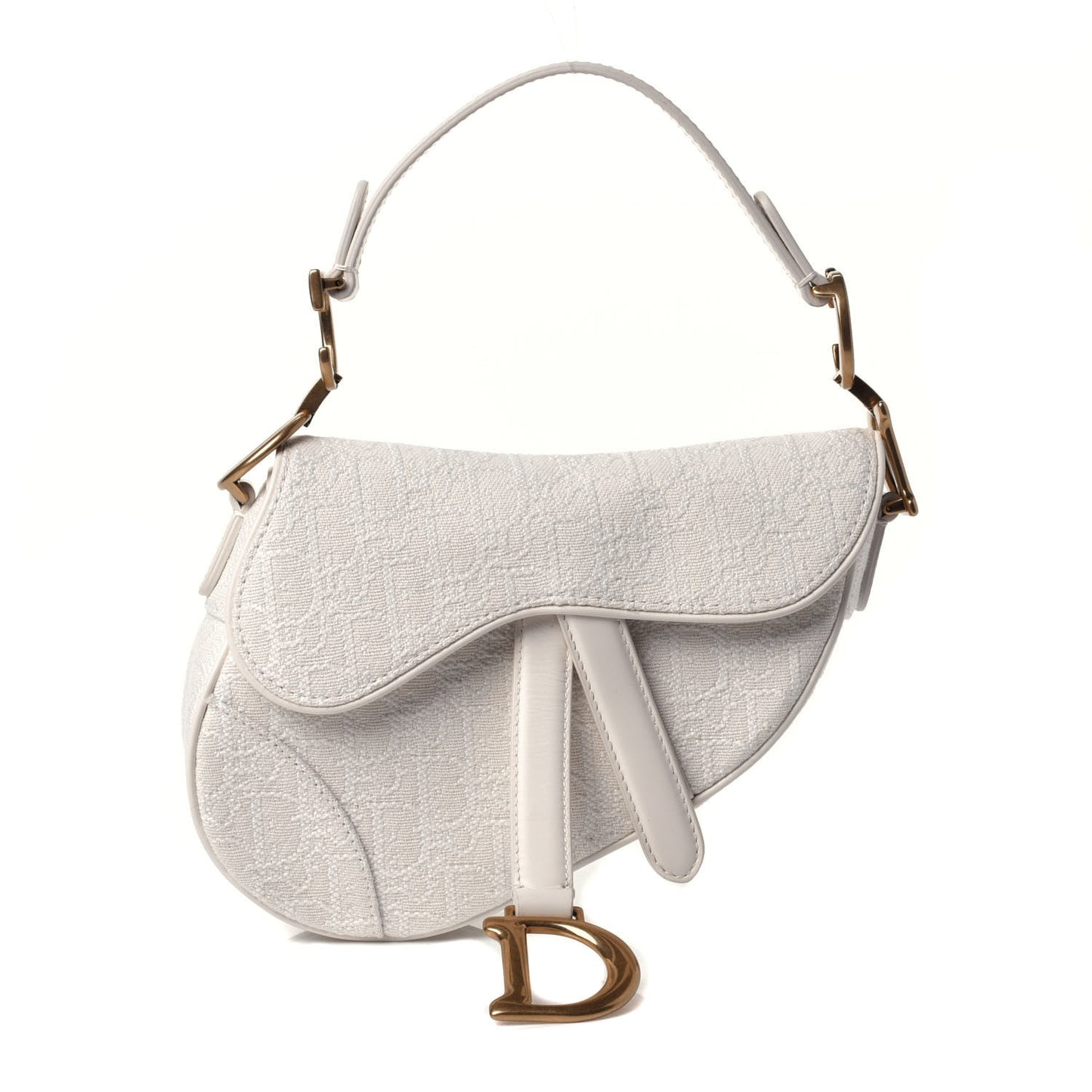 Oblique Mini Saddle Bag White