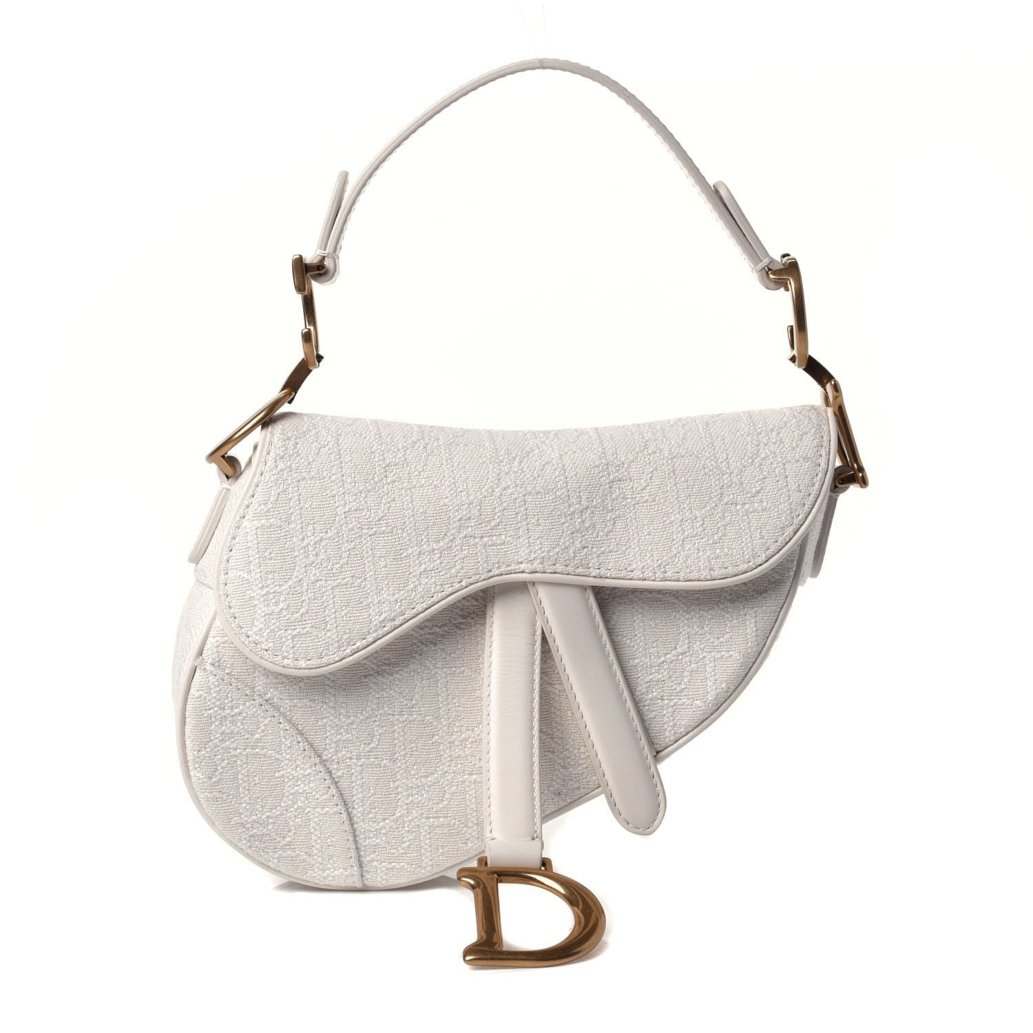 Christian Dior Oblique Mini Saddle Bag White 1 of 4
