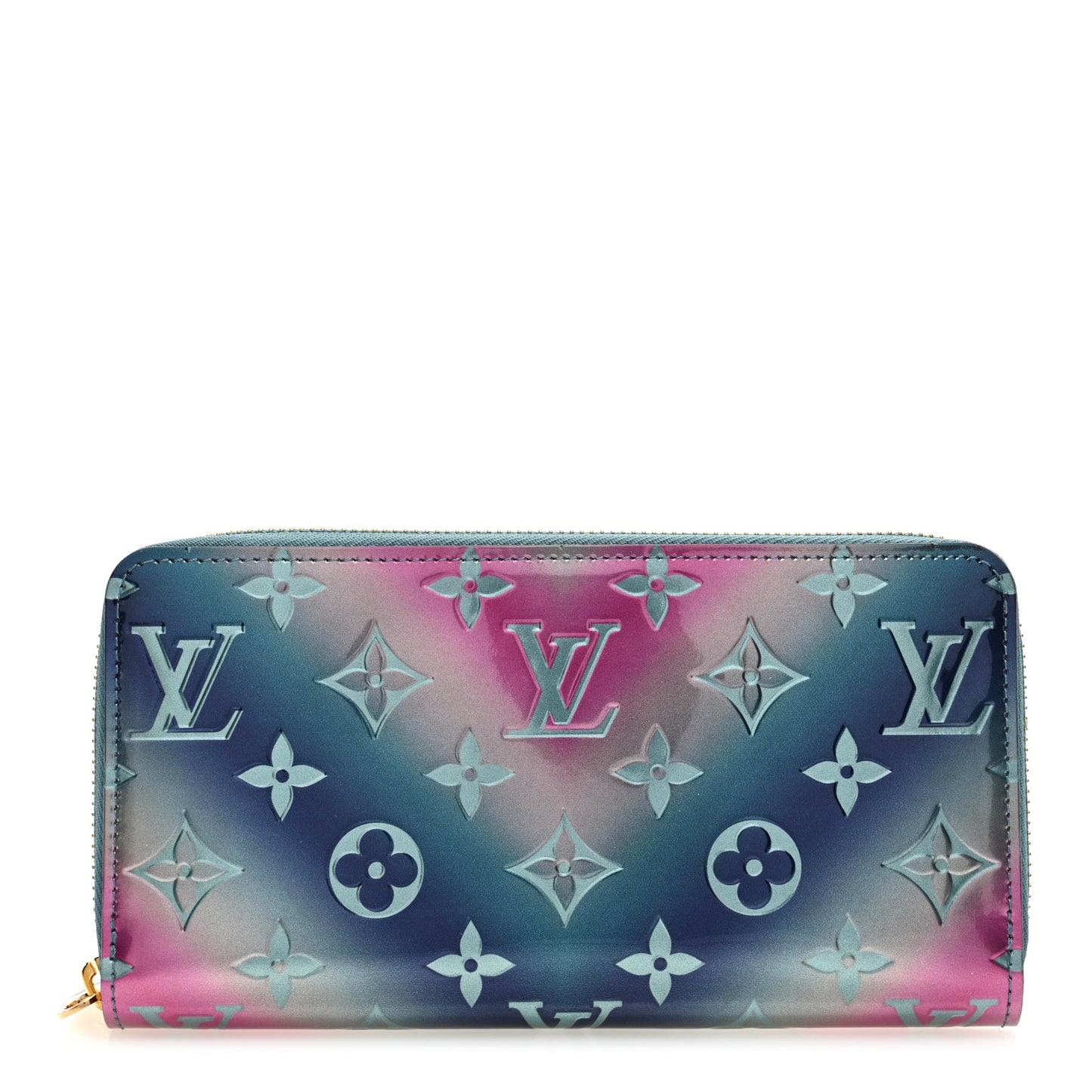 Metallic Vernis Degrade Zippy Wallet Blue Pink