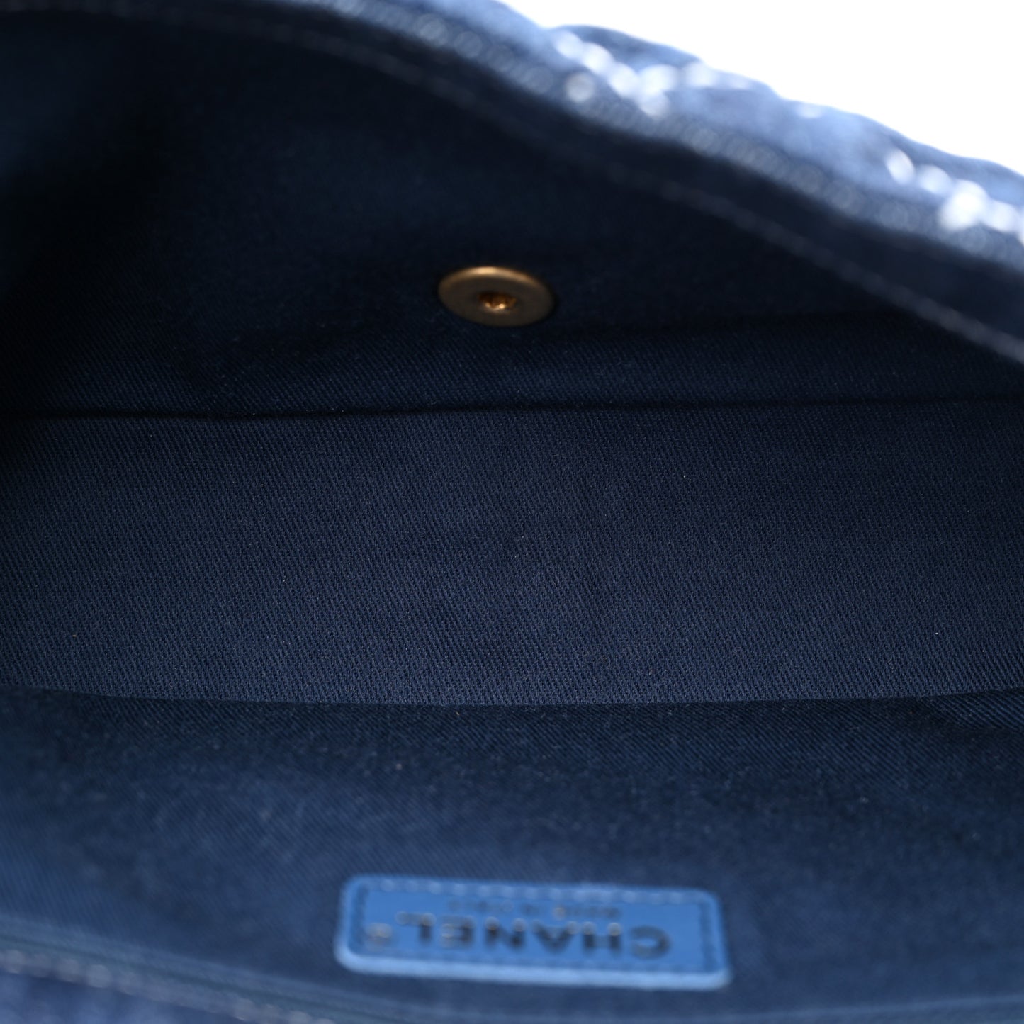 Denim Quilted Medium Denim Trip Single Flap Blue