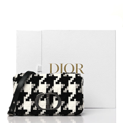 Christian Dior Tweed Macro Houndstooth Small Caro Bag Black White 10 of 10