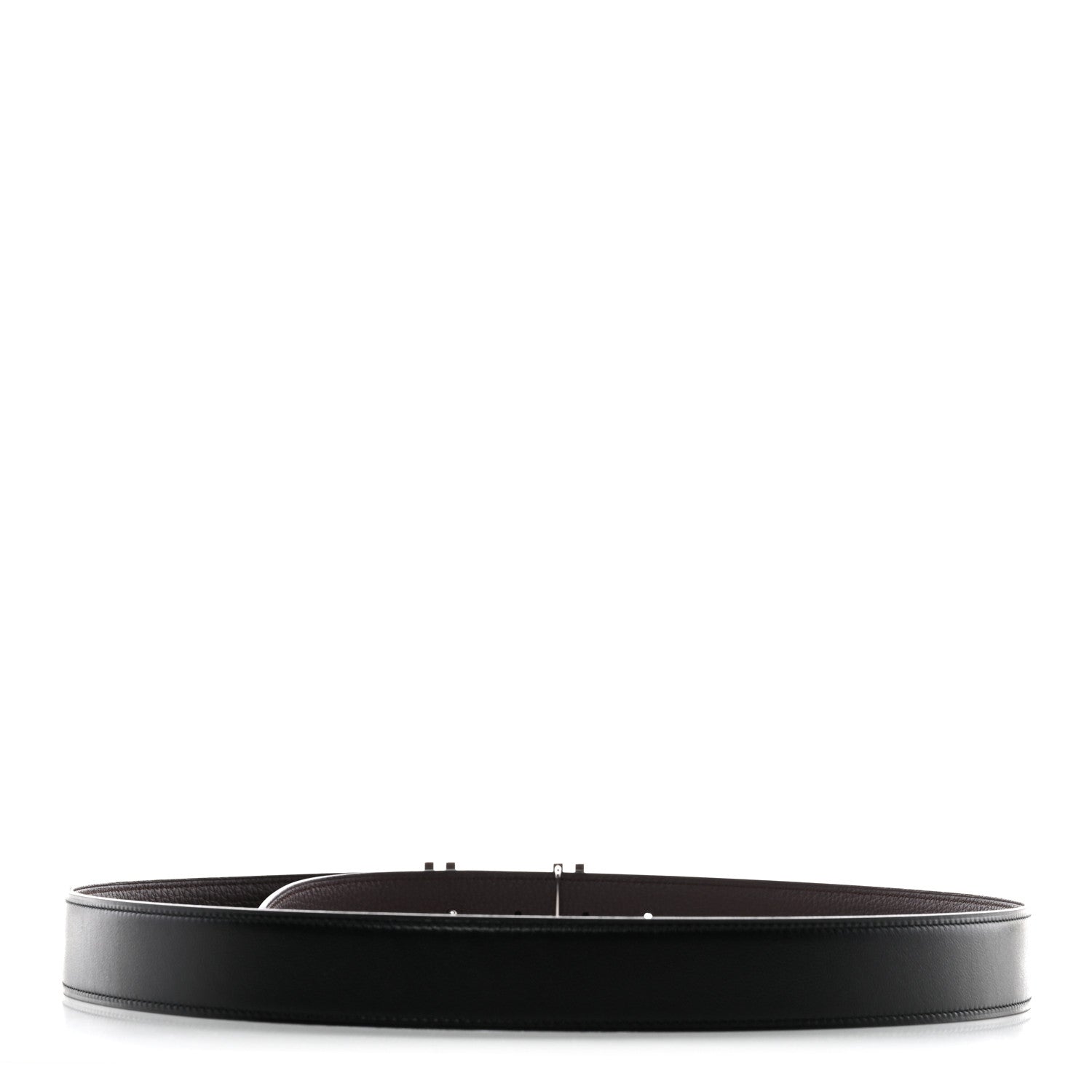 Hermes Box Togo 32mm Au Carre H 100 40 Belt Black Chocolate 2 of 6