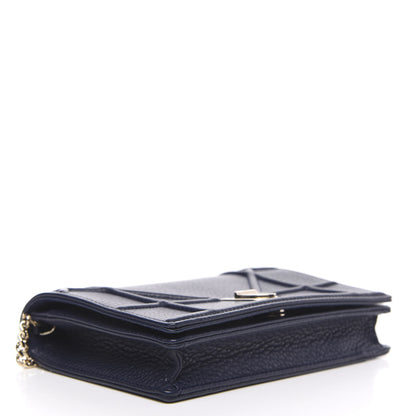 Christian Dior Grained Calfskin Diorama Wallet on Chain Pouch Indigo 4 of 10