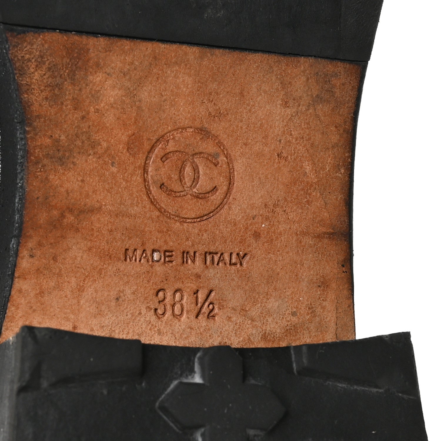 Chanel Sheepskin Quilted CC Tall Lace Up Combat Boots 38.5 Black 7 of 8