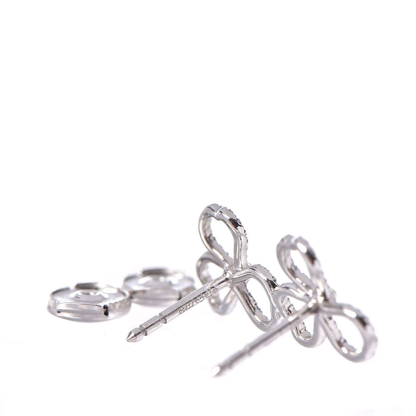 Platinum Diamond Paper Flowers Open Flower Earrings