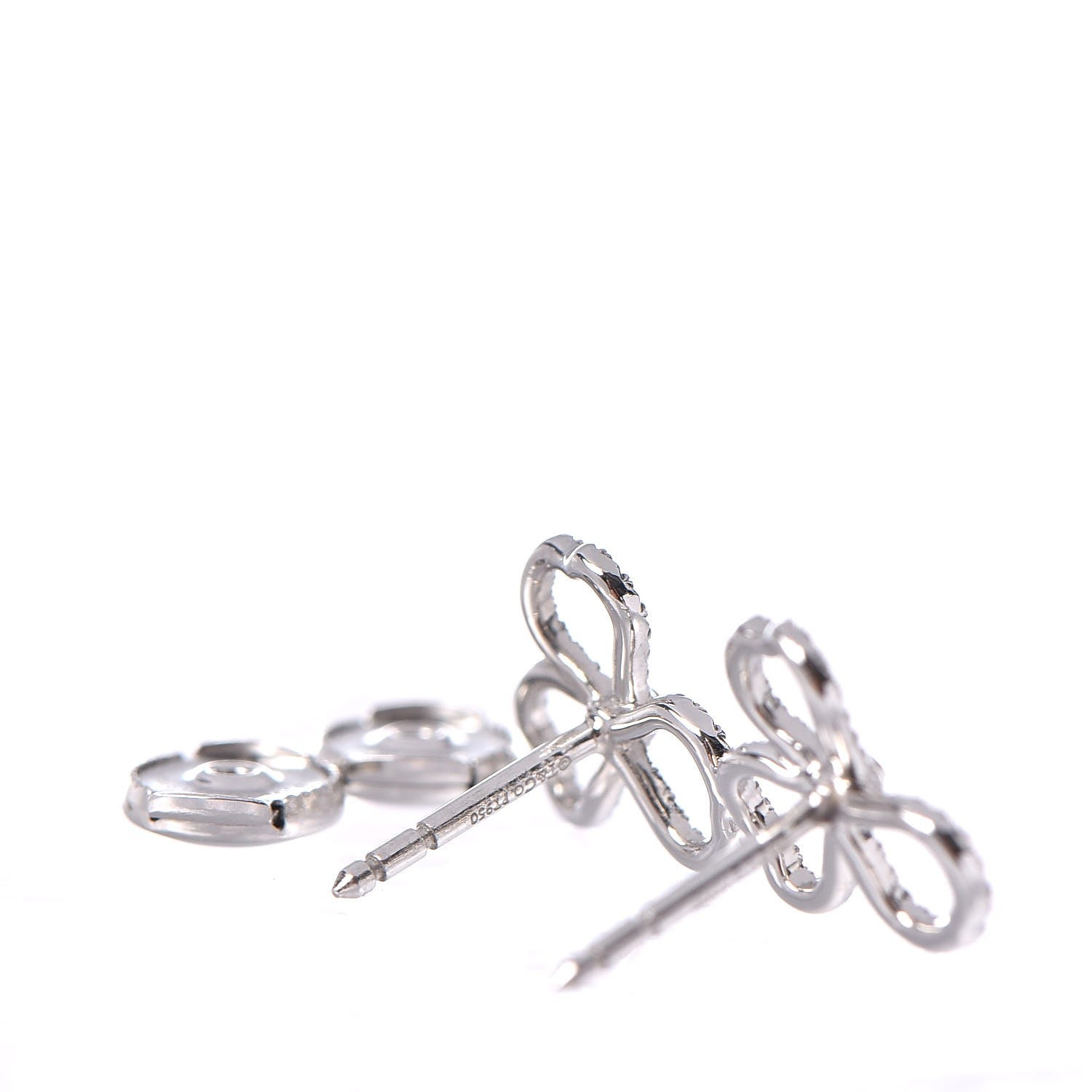 Tiffany Platinum Diamond Paper Flowers Open Flower Earrings 3 of 6