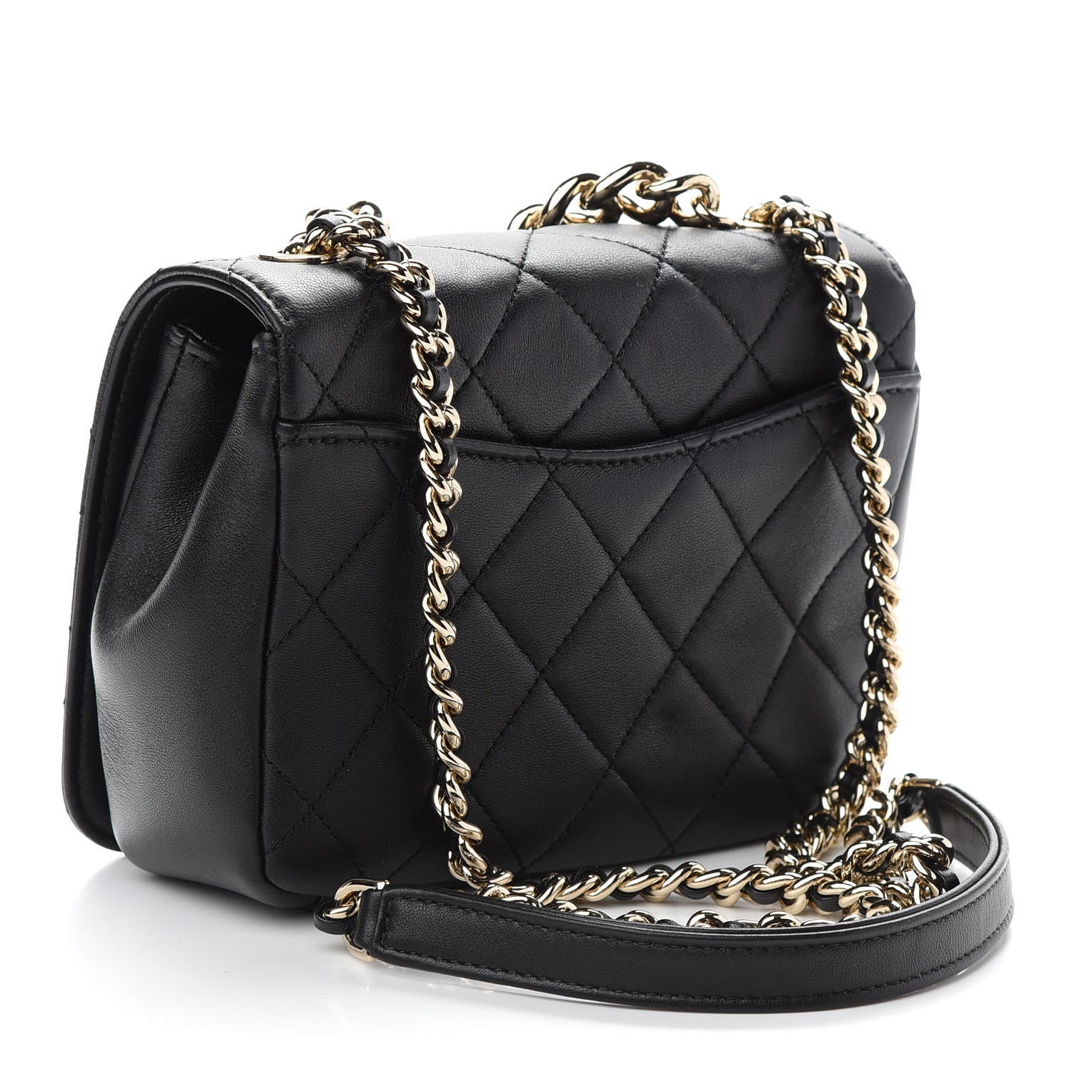 Chanel Lambskin Quilted Studded CC Flap Black 3 of 9