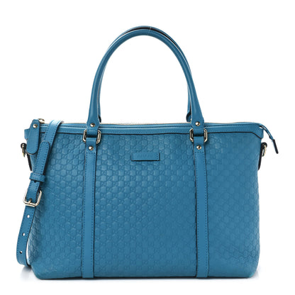 Gucci Soft Microguccissima Small Zippered Satchel Deep Cobalt 1 of 9