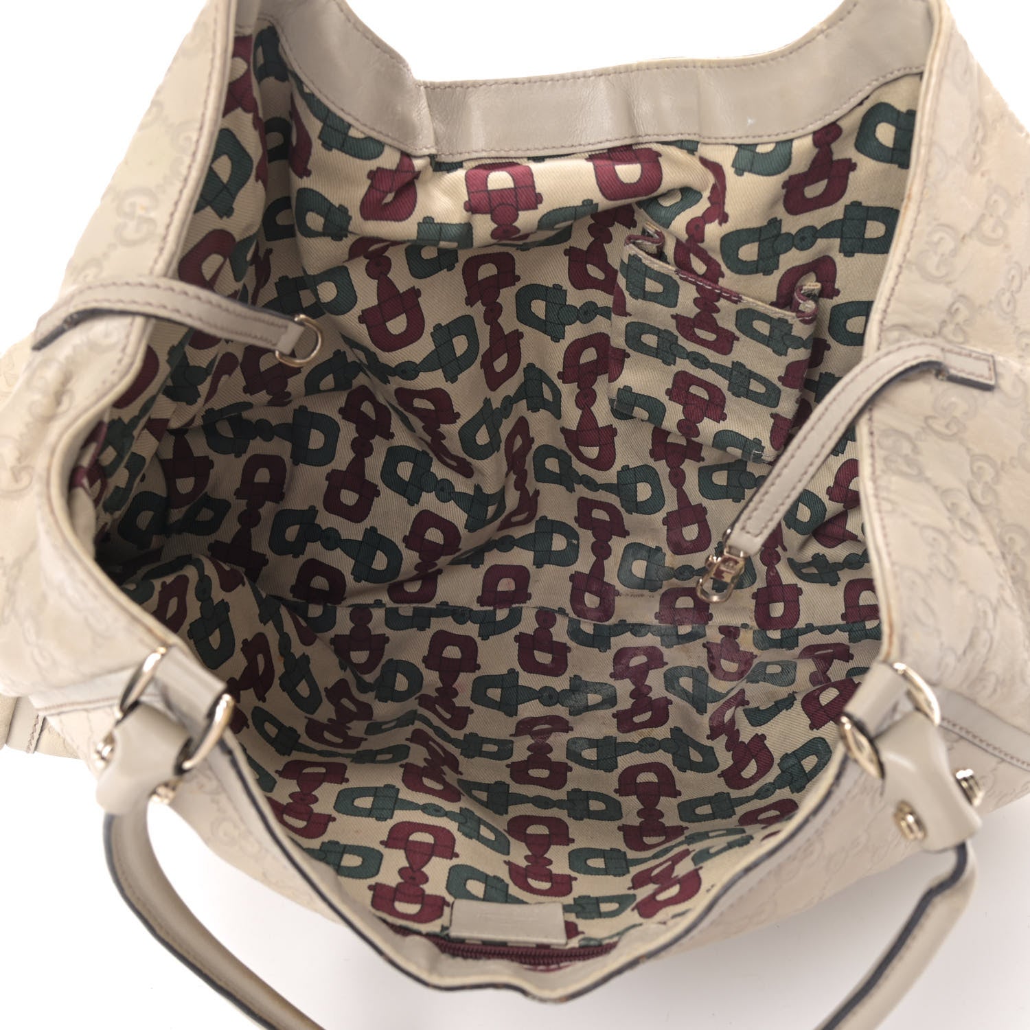 Gucci Guccissima Large D Gold Ring Shoulder Bag Off White 4 of 4