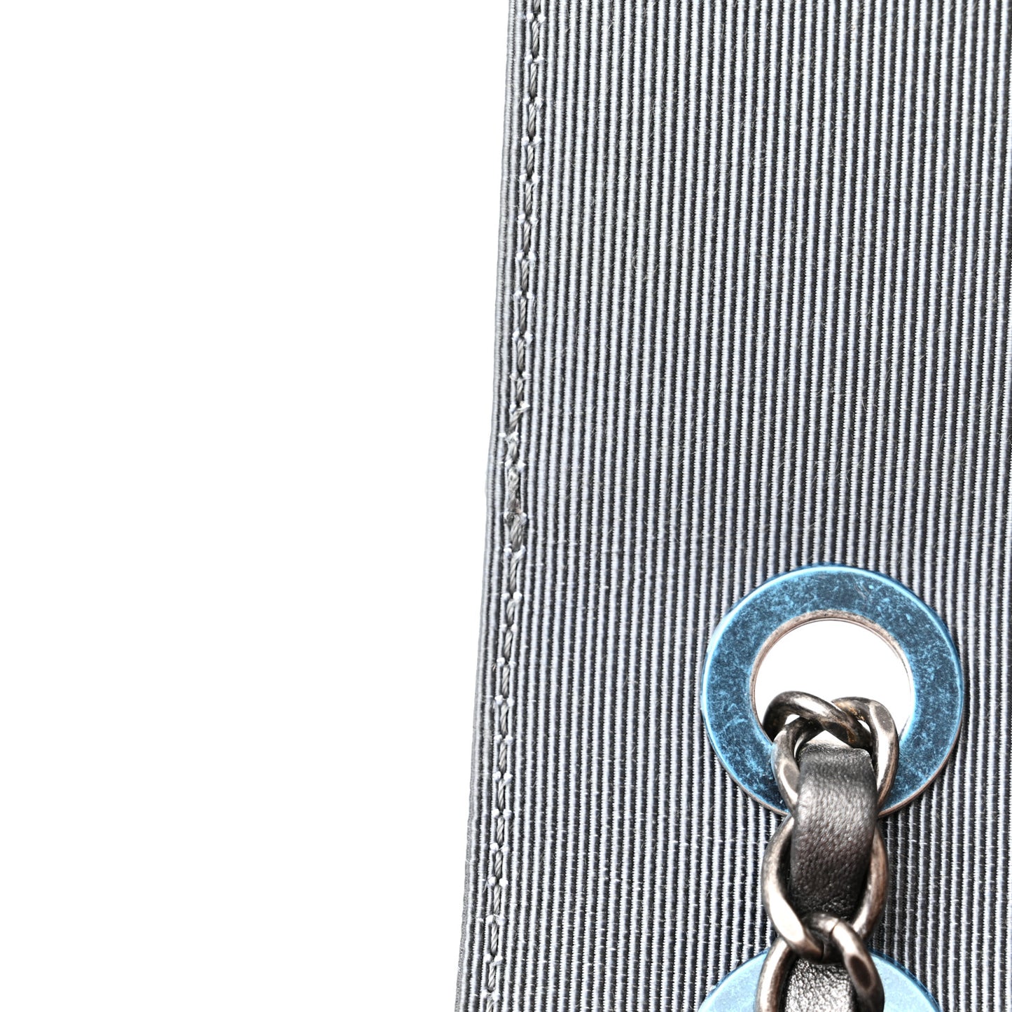 Metallic Calfskin Quilted Ballerine Flap Silver