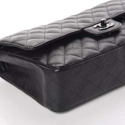 Chanel Crumpled Calfskin Quilted Medium Double Flap So Black 5 of 12