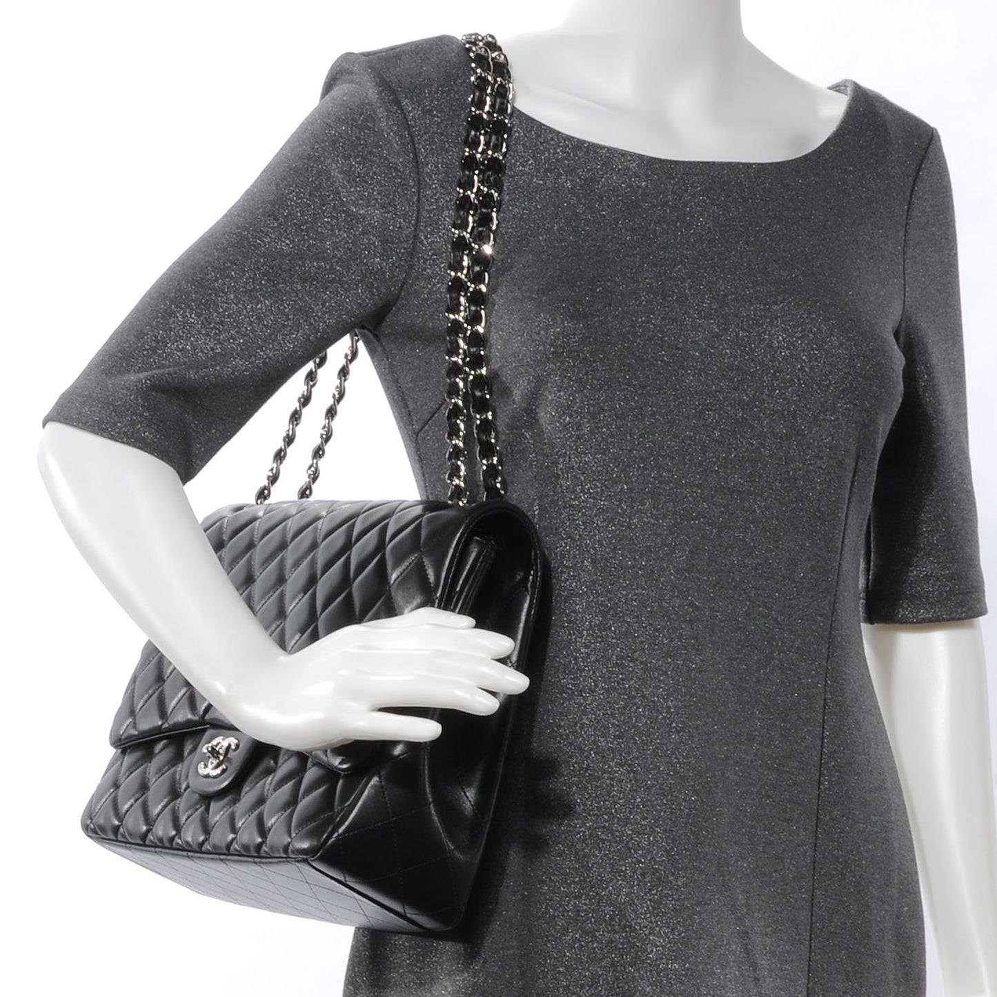 Lambskin Maxi Single Flap Black