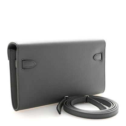 Hermes Evercolor Kelly Wallet To Go Vert Amande 3 of 10
