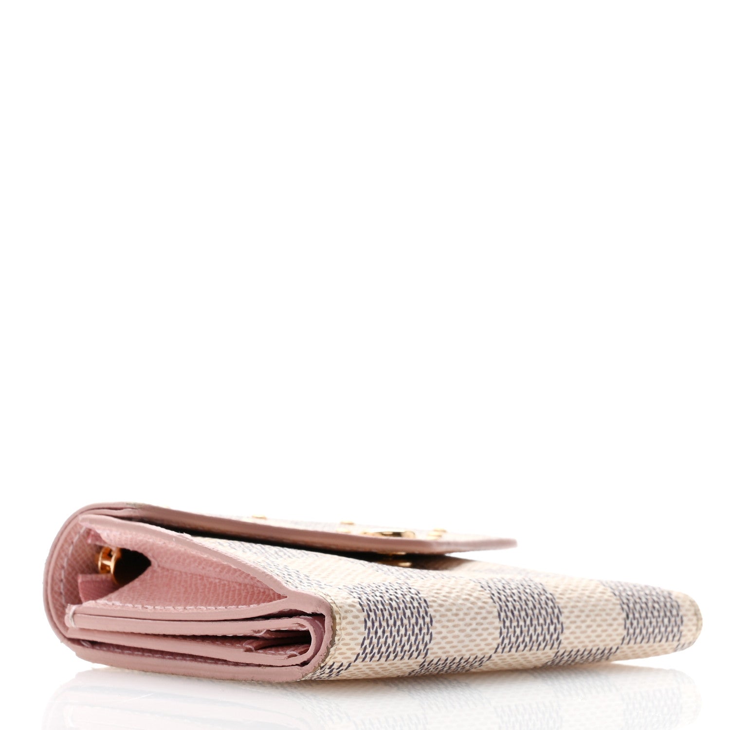 Louis Vuitton Damier Azur Studded Zoe Wallet Rose Ballerine 4 of 12