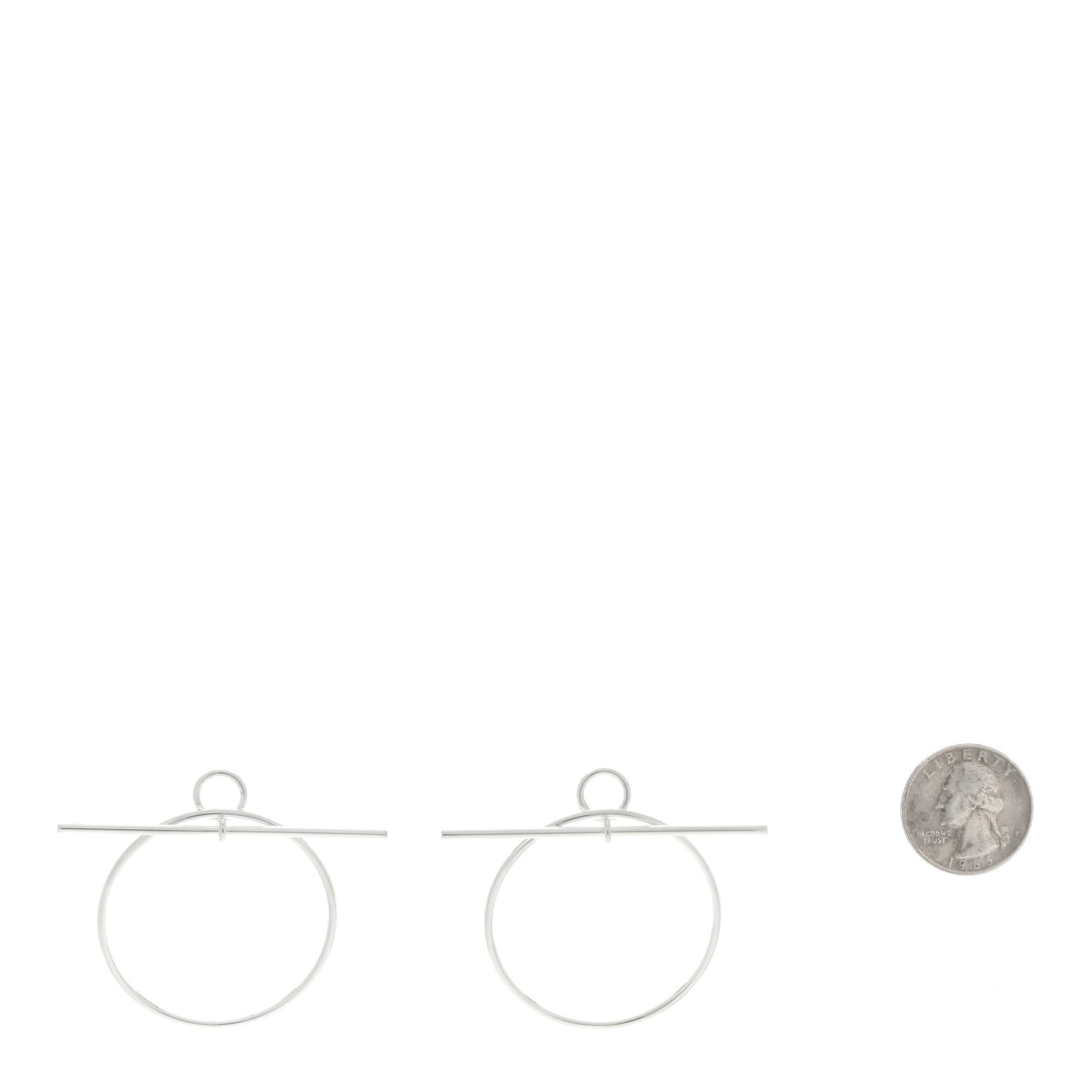 Hermes Sterling Silver MM Loop Earrings 2 of 5