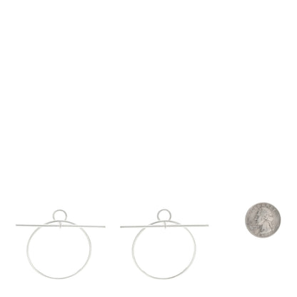 Hermes Sterling Silver MM Loop Earrings 2 of 5