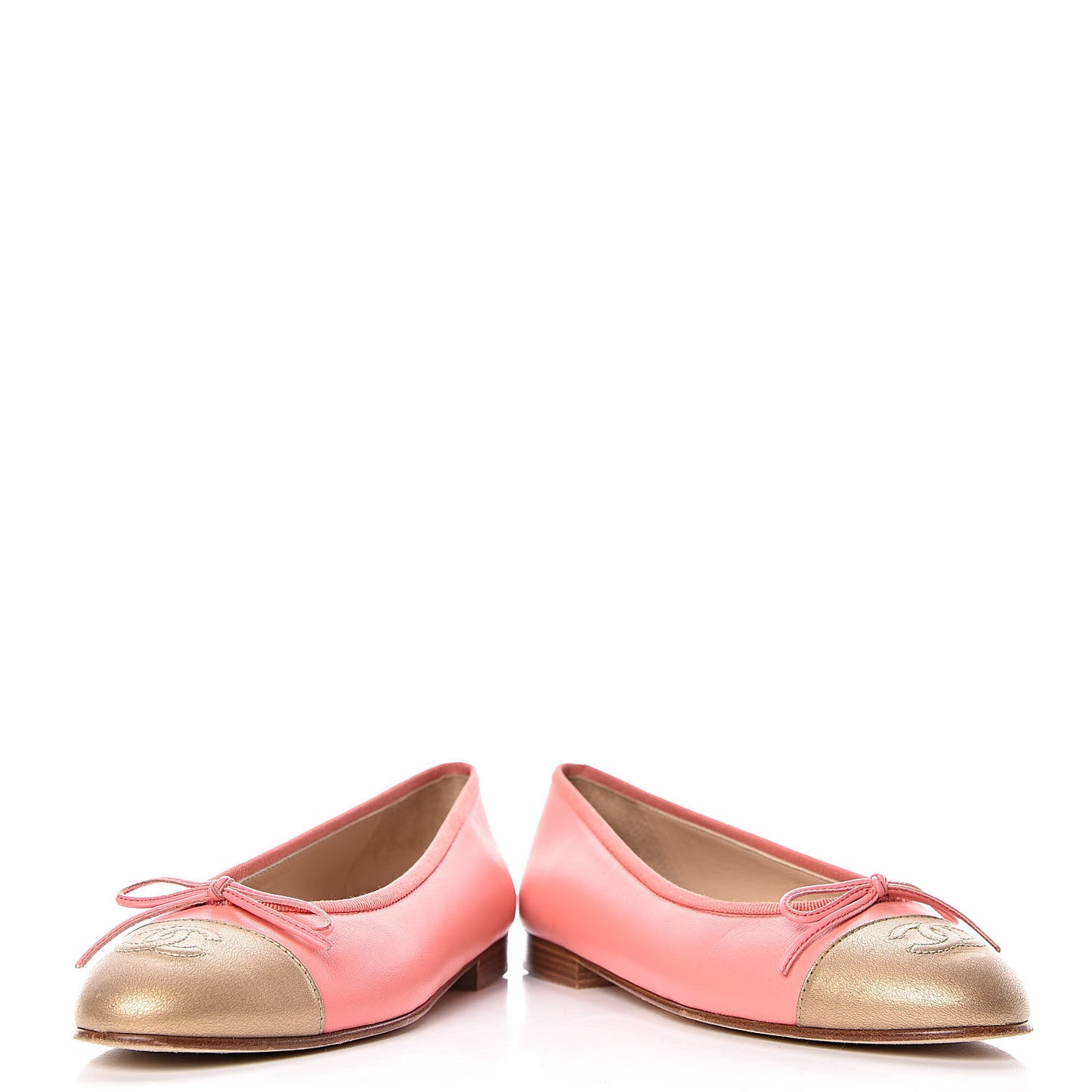 Calfskin Cap Toe Ballerina Flats 36 Pink