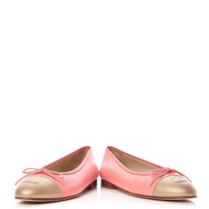 Chanel Calfskin Cap Toe Ballerina Flats 36 Pink 9 of 12