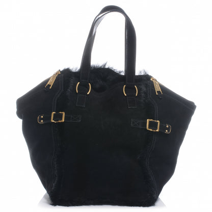 Saint Laurent Suede Mink Medium Downtown Tote Black 1 of 7