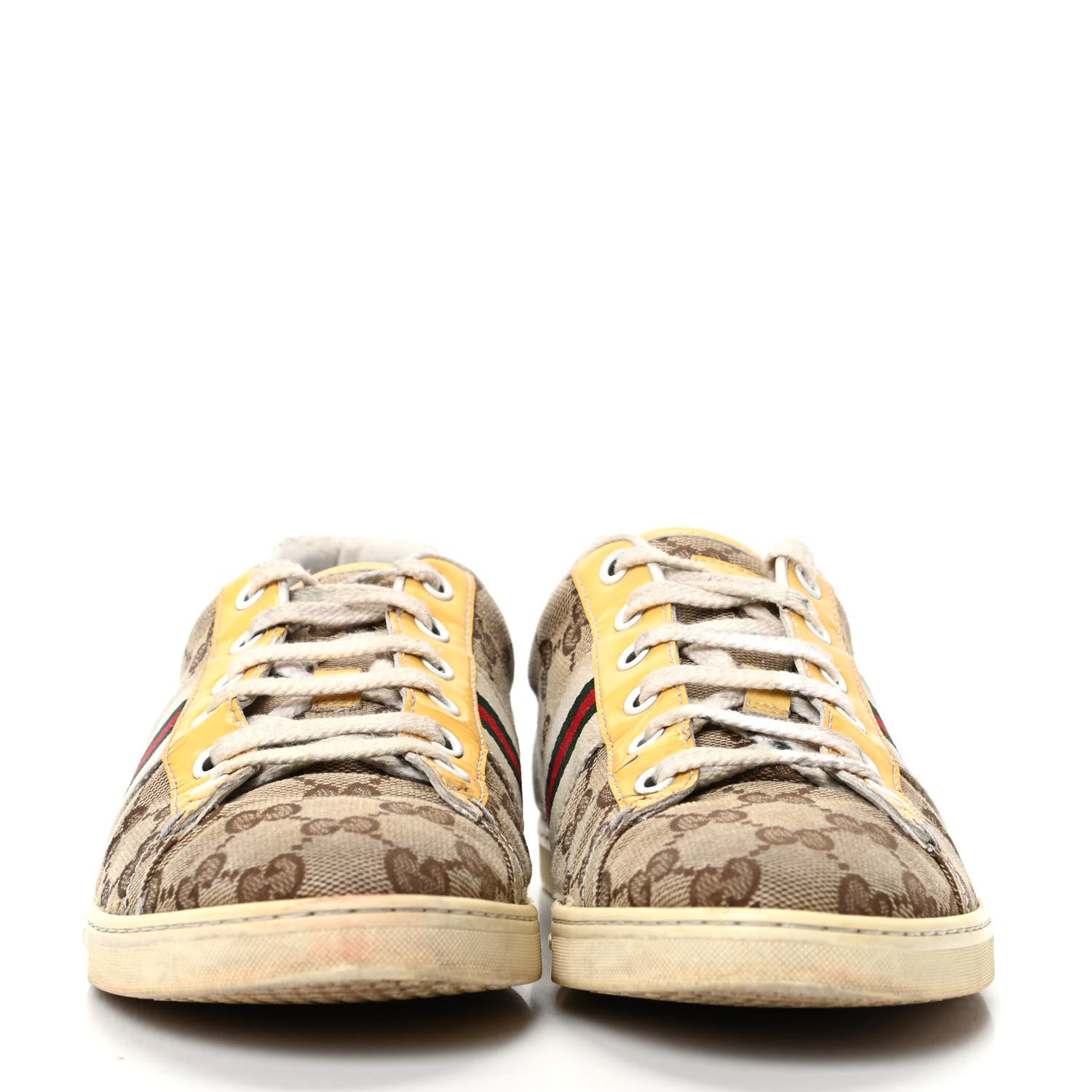 Gucci Monogram Web Sneakers 38 Yellow 2 of 11