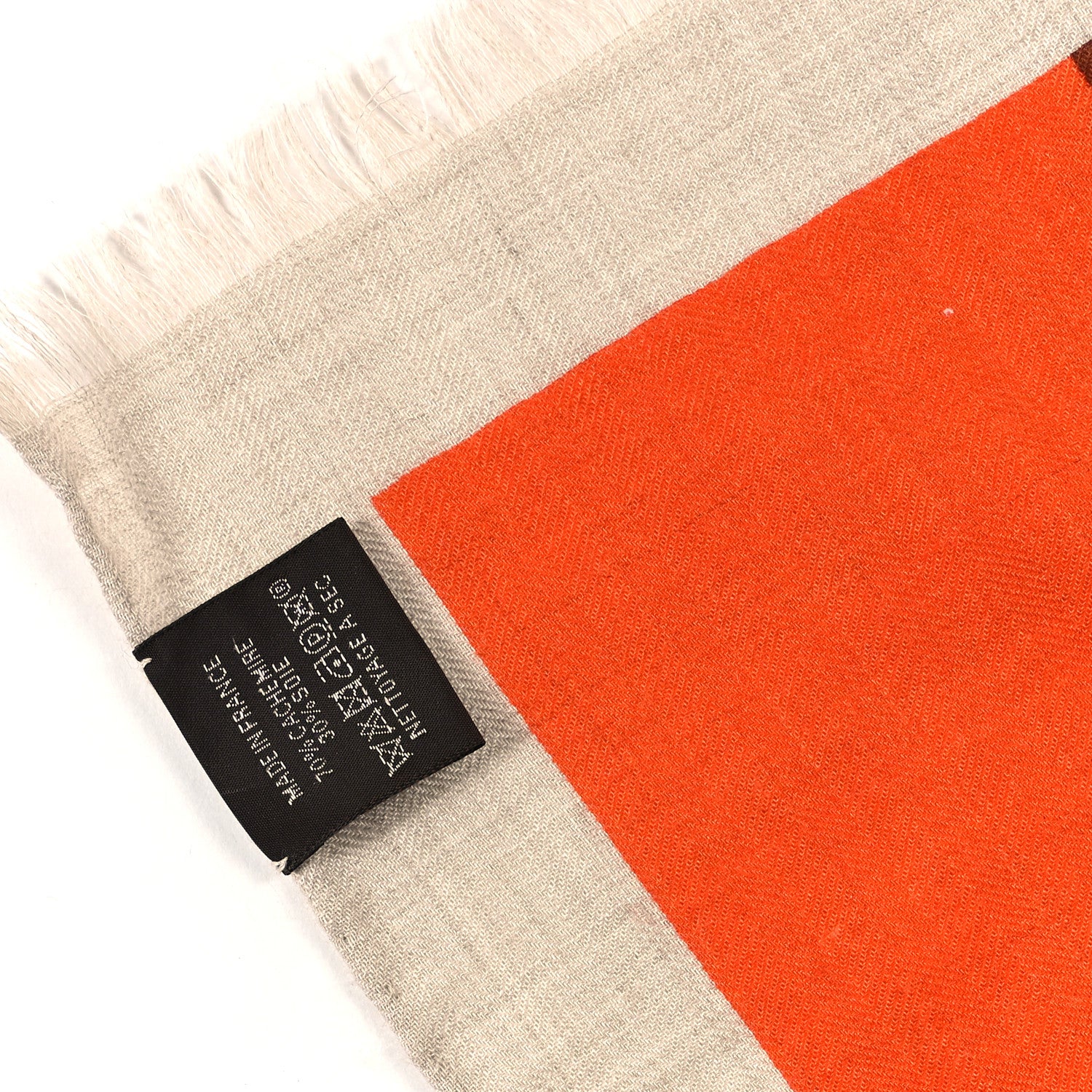 Hermes Cashmere Silk H Jumping Stole 140 Orange 4 of 4