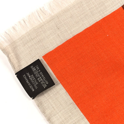 Hermes Cashmere Silk H Jumping Stole 140 Orange 4 of 4