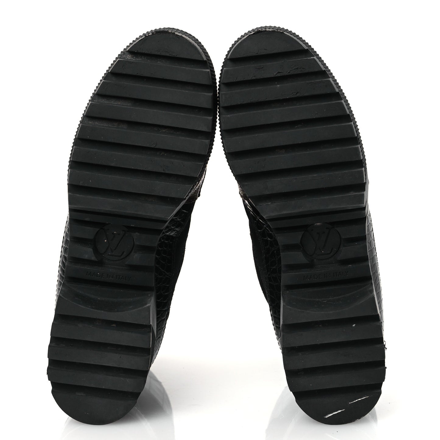 Suede Calfskin Crocodile Embossed Patent Monogram Laureate Platform Desert Boots 37 Black