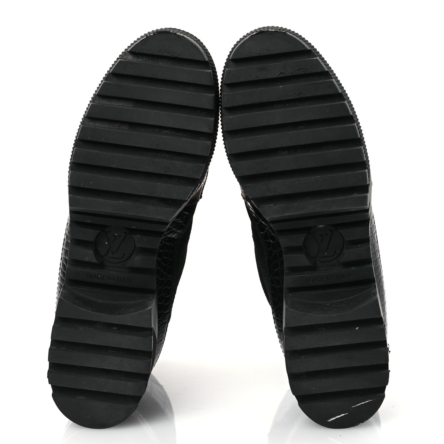Louis Vuitton Suede Calfskin Crocodile Embossed Patent Monogram Laureate Platform Desert Boots 37 Black 7 of 12