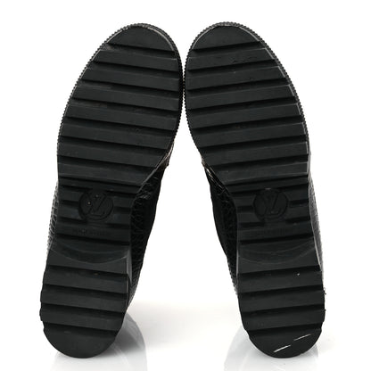 Louis Vuitton Suede Calfskin Crocodile Embossed Patent Monogram Laureate Platform Desert Boots 37 Black 7 of 12