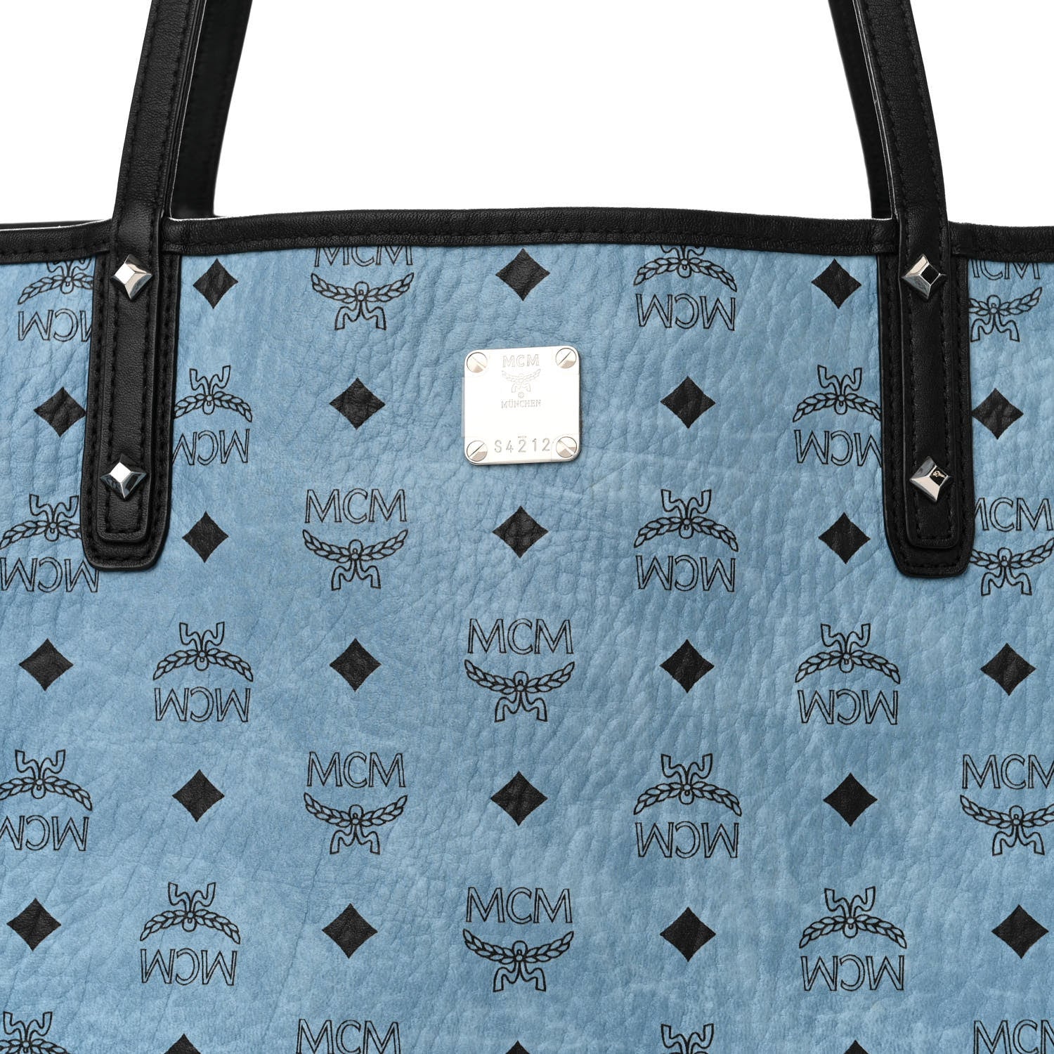 MCM Visetos Large Project Reversible Shopper Tote Munich Blue 11 of 18