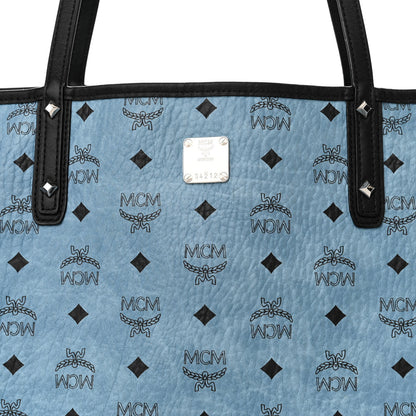 MCM Visetos Large Project Reversible Shopper Tote Munich Blue 11 of 18