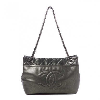 Chanel Metallic Caviar Quilted CC Timeless Tote Dark Silver 1 of 9