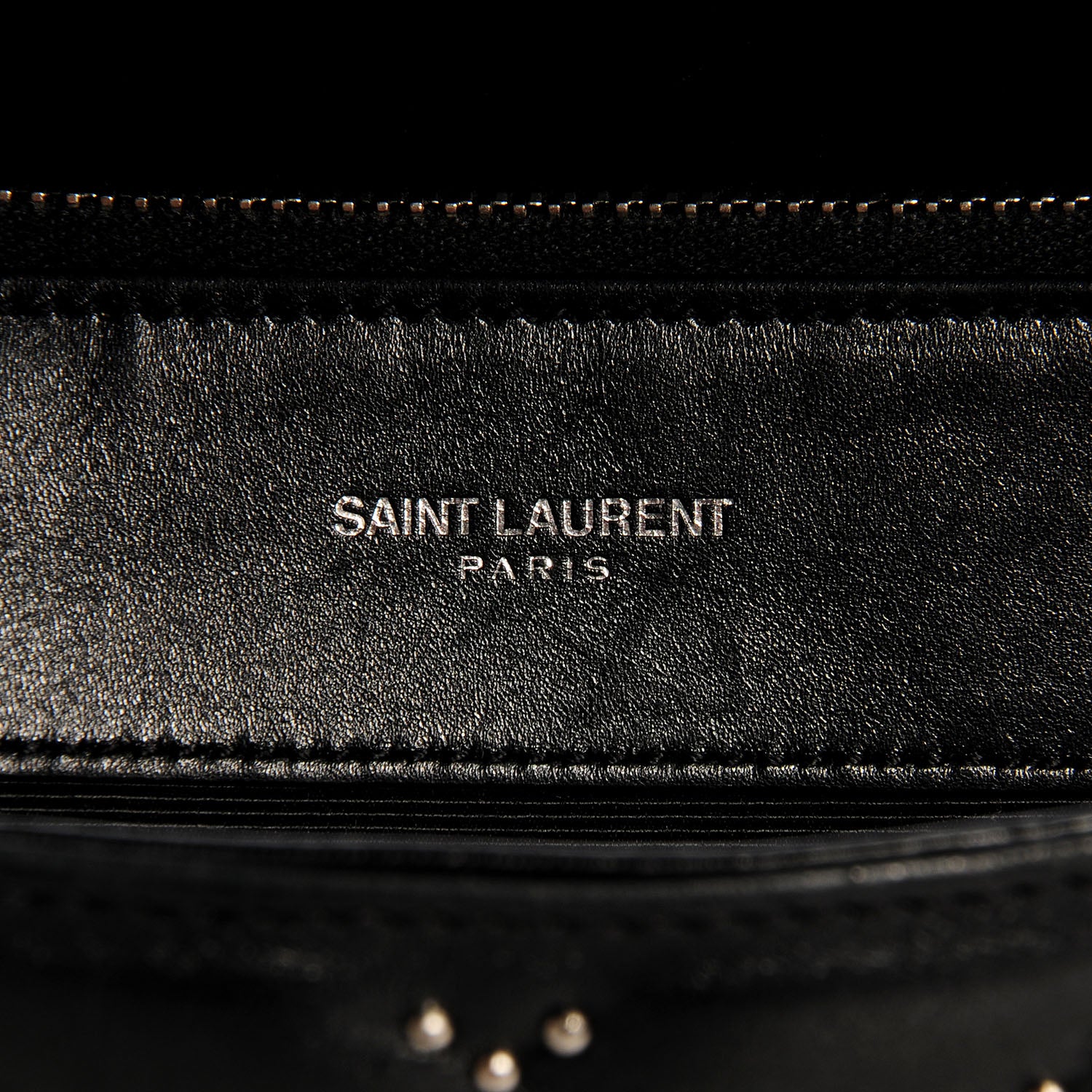 Saint Laurent Studded Matelasse Chevron Monogramme Shopper Tote Black 6 of 10