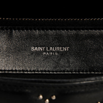 Saint Laurent Studded Matelasse Chevron Monogramme Shopper Tote Black 6 of 10