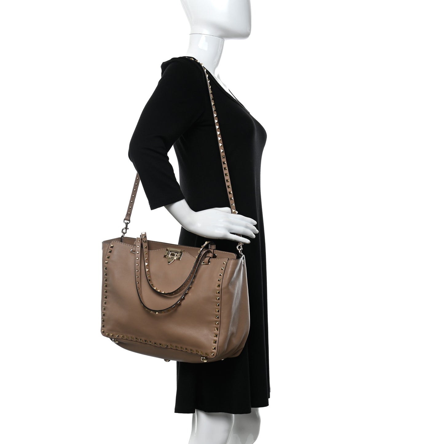 Vitello Medium Rockstud Tote Alpaca