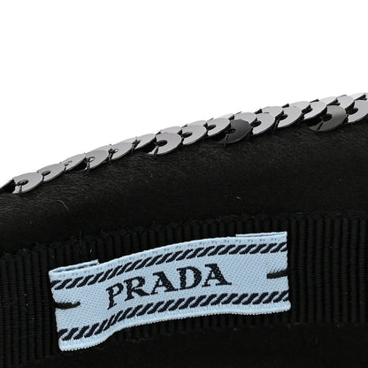 Prada Satin Sequin Embellished Headband Clear Black 5 of 6
