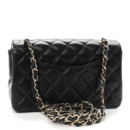Chanel Lambskin Quilted Mini Rectangular Flap Black 3 of 9