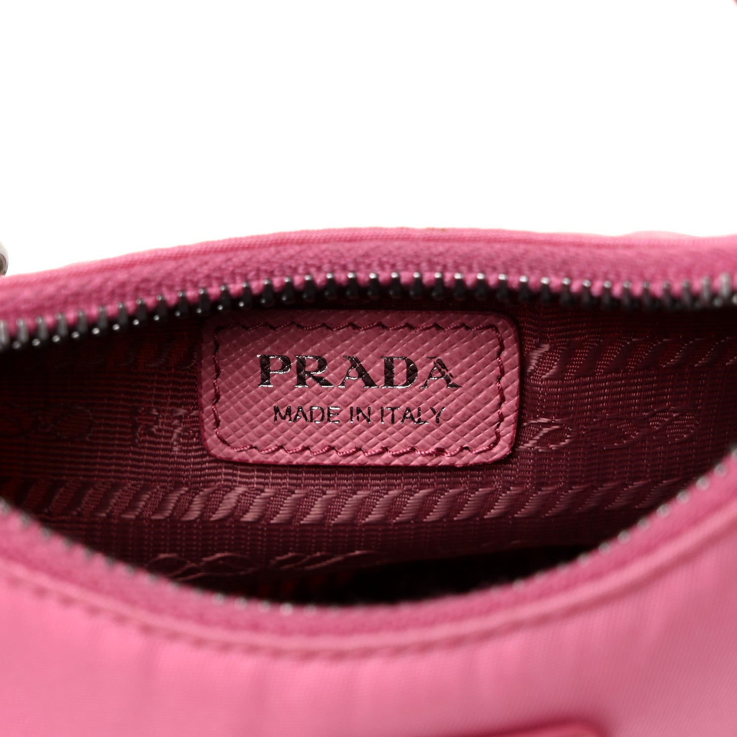 Prada Tessuto Nylon Saffiano Mini Re-Edition 2000 Shoulder Bag Begonia 6 of 8