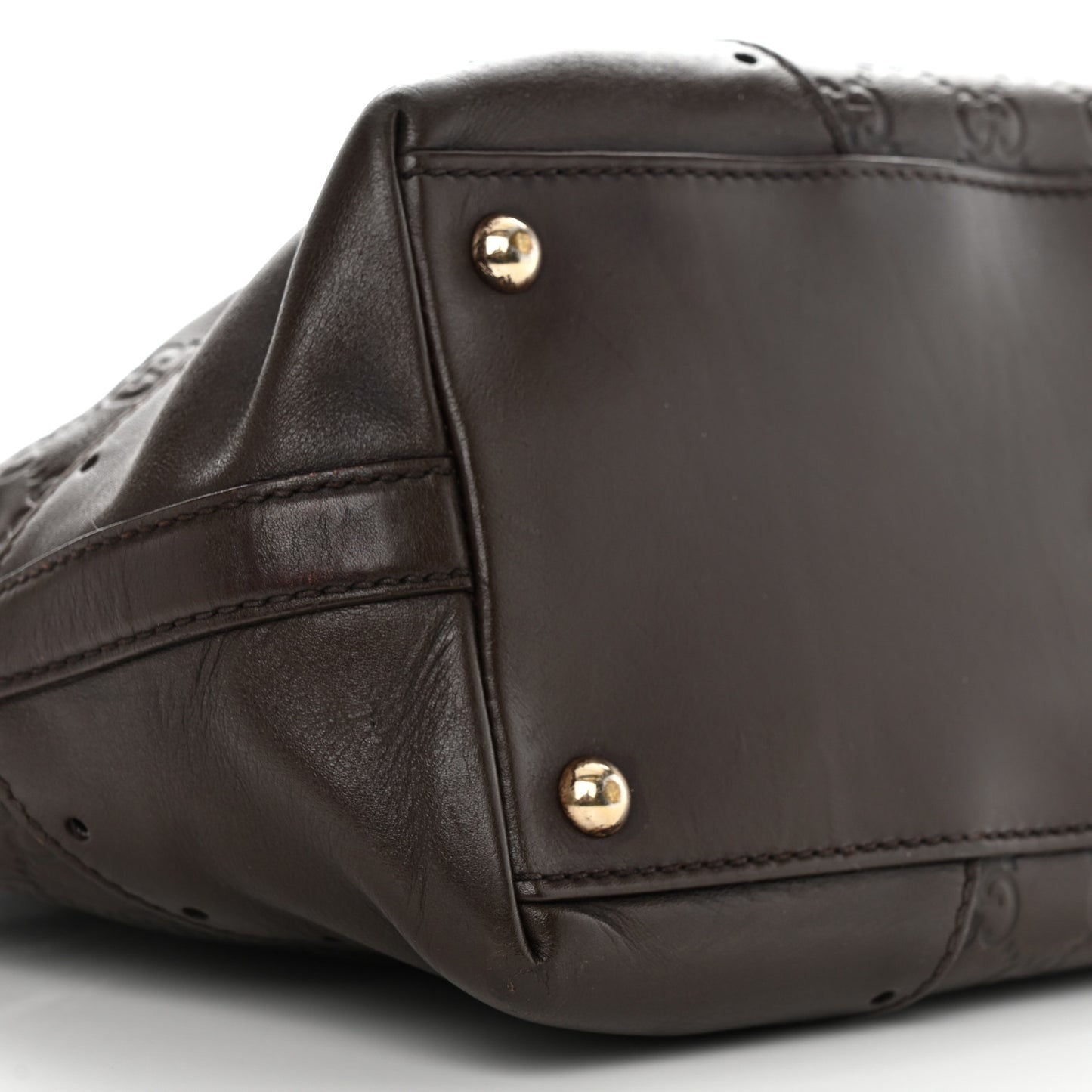 Guccissima Large Punch Tote Chocolate Brown
