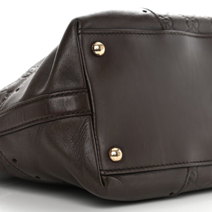 Gucci Guccissima Large Punch Tote Chocolate Brown 9 of 11