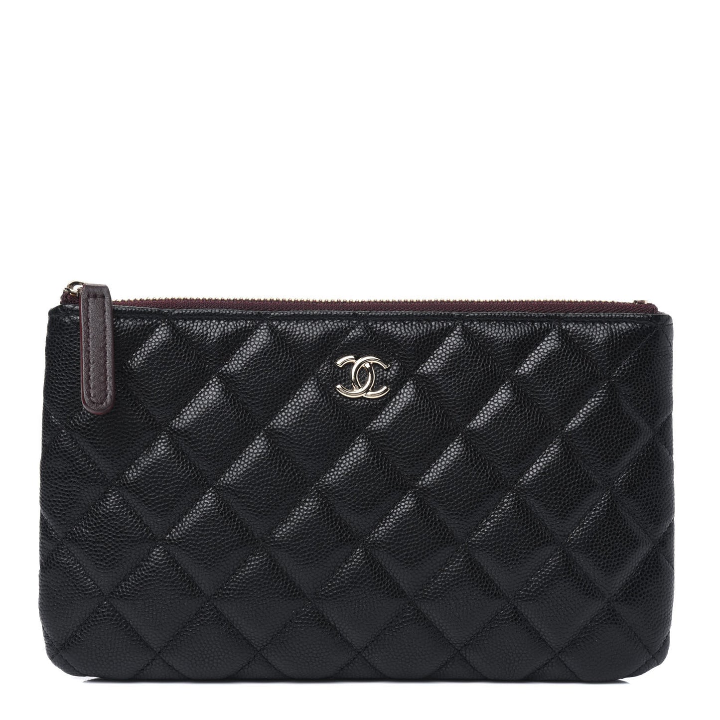 Caviar Quilted Cosmetic Case Black