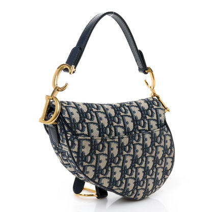 Christian Dior Oblique Mini Saddle Bag Blue 3 of 10