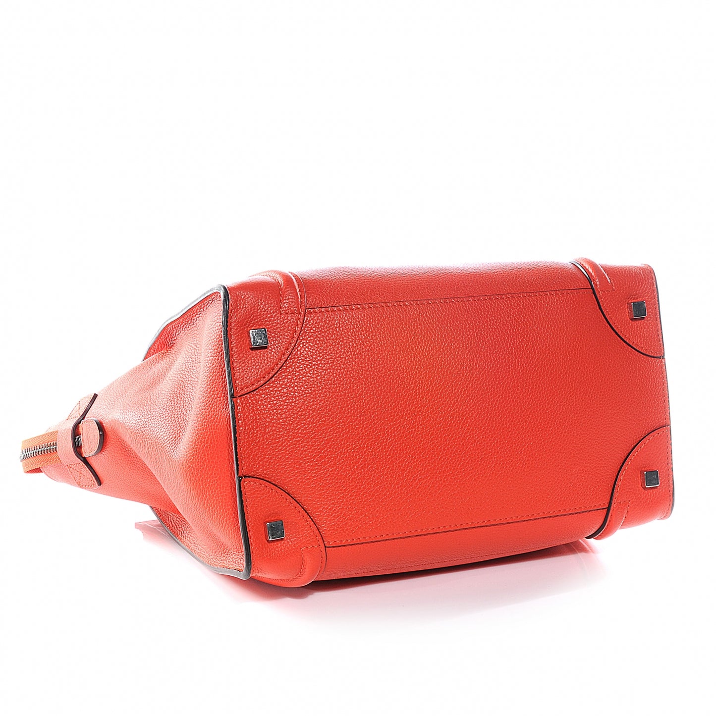 Drummed Calfskin Mini Luggage Bag Vermillion