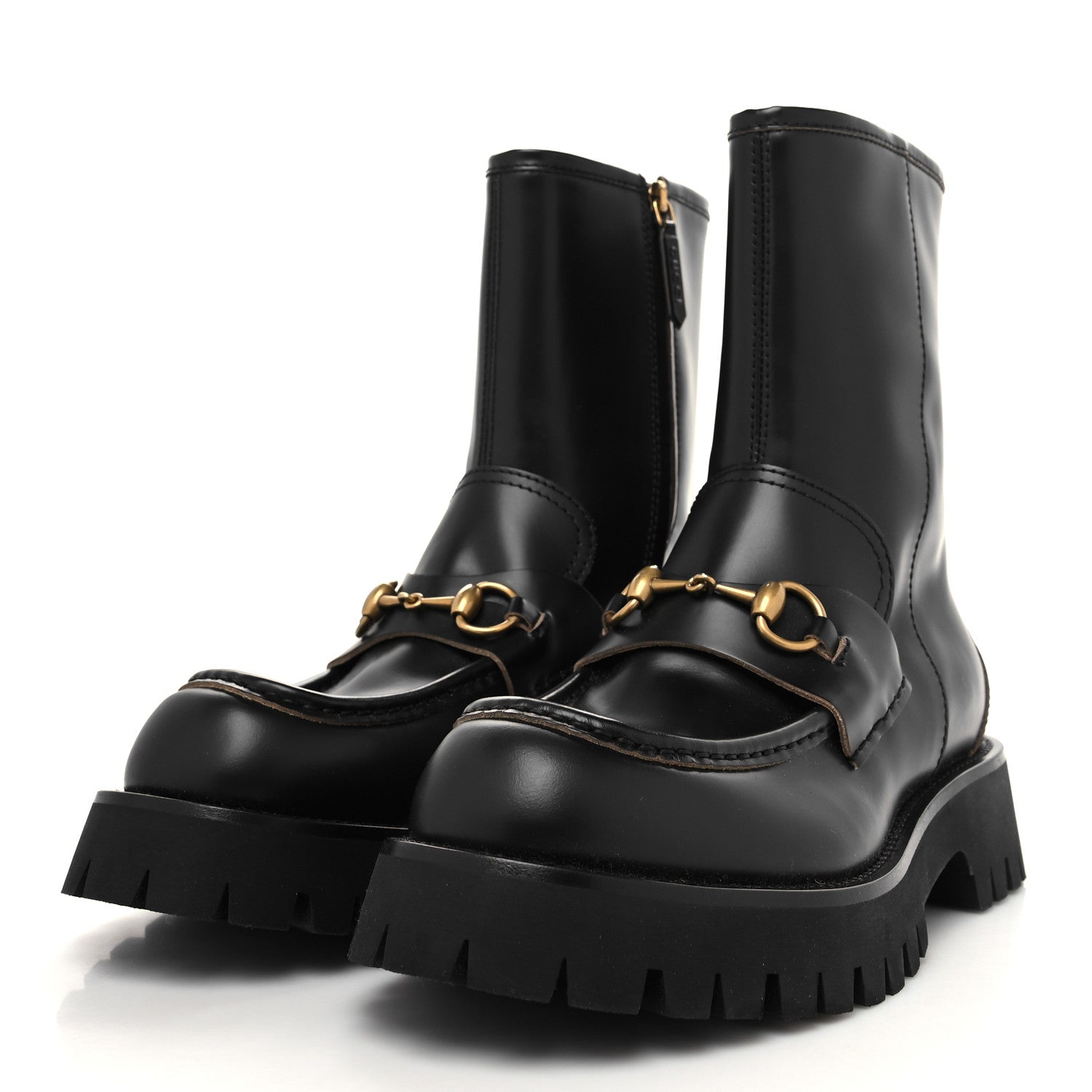 Gucci Cordovan Lux Womens Harald Horsebit 25mm Platform Boots 40 Black 3 of 7