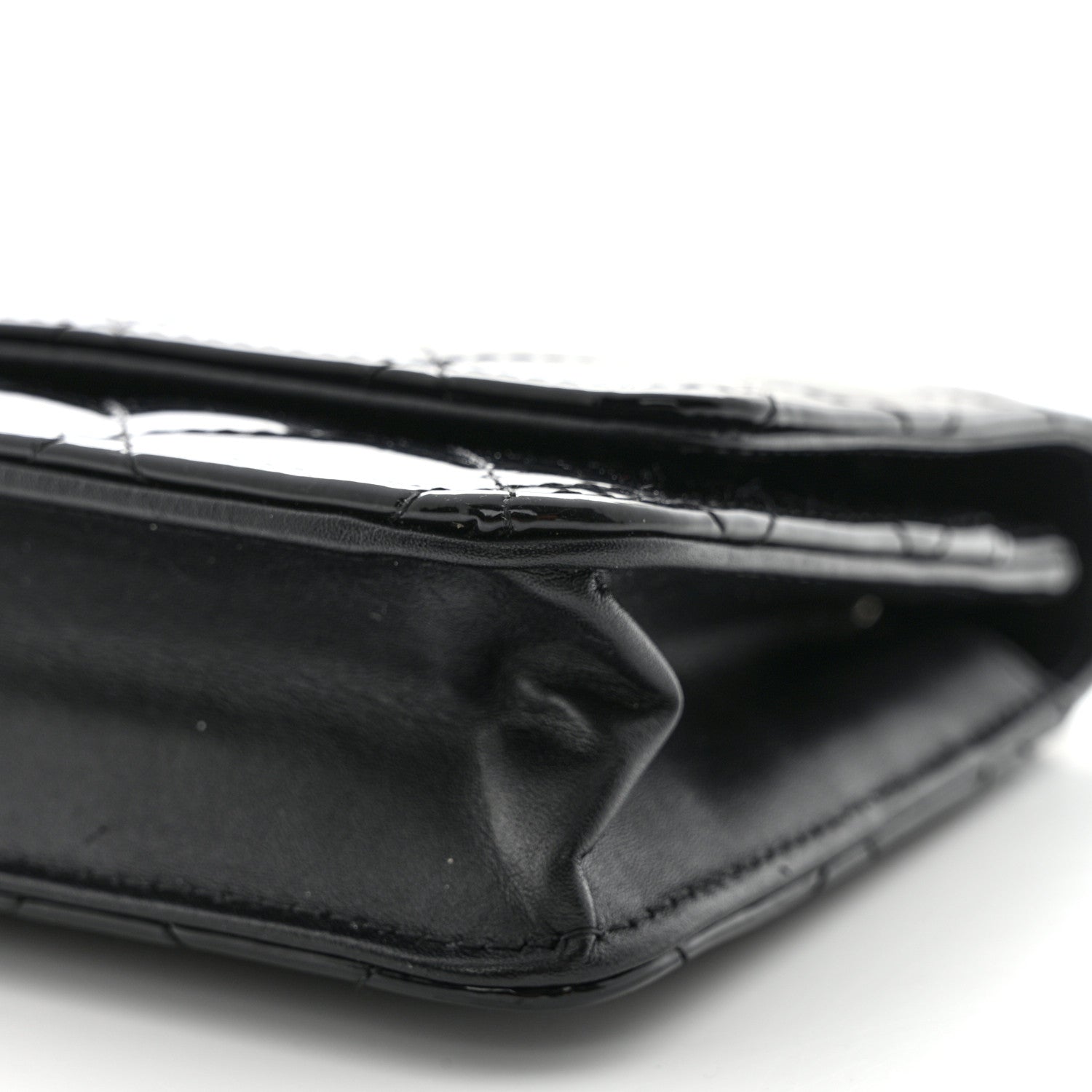 Chanel Patent Quilted Wallet On Chain WOC Black 11 of 12